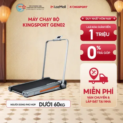 Miễn phí lắp đặt | Máy chạy bộ KINGSPORT GEN02 thảm chạy kim cương tốc độ tối đa 14km/h kèm khóa an toàn