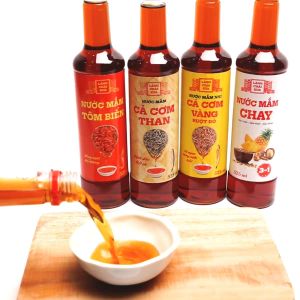 [THÙNG 6 CHAI] NƯỚC MẮM NHỈ CÁ CƠM VÀNG RUỘT ĐỎ 525ML - LÀNG CHÀI XƯA