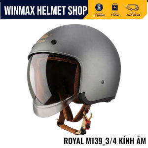 COMBO Kèm Móc Khóa Xoay 360" Hợp Kim Chống Rỉ ROYAL Mũ Bảo Hiểm 3/4 M139 & 1/2 M239 Xe Máy Kính Âm Thương Hiệu ROYAL HELMETS BH 12 Tháng
