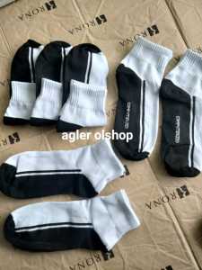 kaos kaki putih pendek tebal telapak hitam promo {4 pasang} bahan halus dan lembut nyaman di pakai