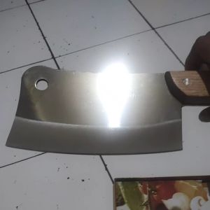 gagang kayu pisau golok ayam super tajam/golok daging/golok tulang stainless gagang kayu B 215
