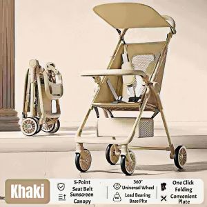Premium Baby Stroller with Snack Tray & Sunshade - Foldable to Cabin Size No Airport Check-In Needed | XL Ventilated Seat Safety Lock Wheels Large Storage Basket | Perfect for Toddlers 1-6 Years Old (Lightweight & Compact Design)