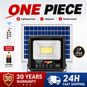 solar flood light 100000W outdoor lighting waterproof IP68 with solar panel automatic with remote control solar light 2026