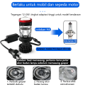 2 PCS Lampu Led Mini Projie Y8D H4 120W Ori Import Super Terang Lampu Depan Mobil LED H4 Projie Y7D Y6D 100W Super Bright. 