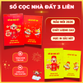 Sổ cọc nhà đất 3 liên thần tài may mắn, Hợp đồng đặt cọc mẫu mới 2026, bìa bọc gương, giấy dày, không lem nhoè, viết 1 bản thành 3 bản, tặng kèm tấm kê viết cọc. 