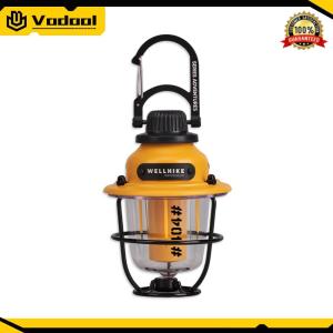 LED Emergency Tent Light Stepless Dimming Retro Campsite Lantern Type-C Rechargeable IPX4 Waterproof for Hiking Fishing