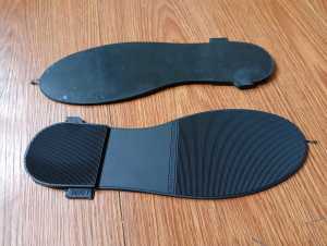 Sol Potong Outsole Sepatu Slip on Wanita Alas Bawah Anti Slip Karet Mentah Rubber TPR Garis Hak Hitam Krem