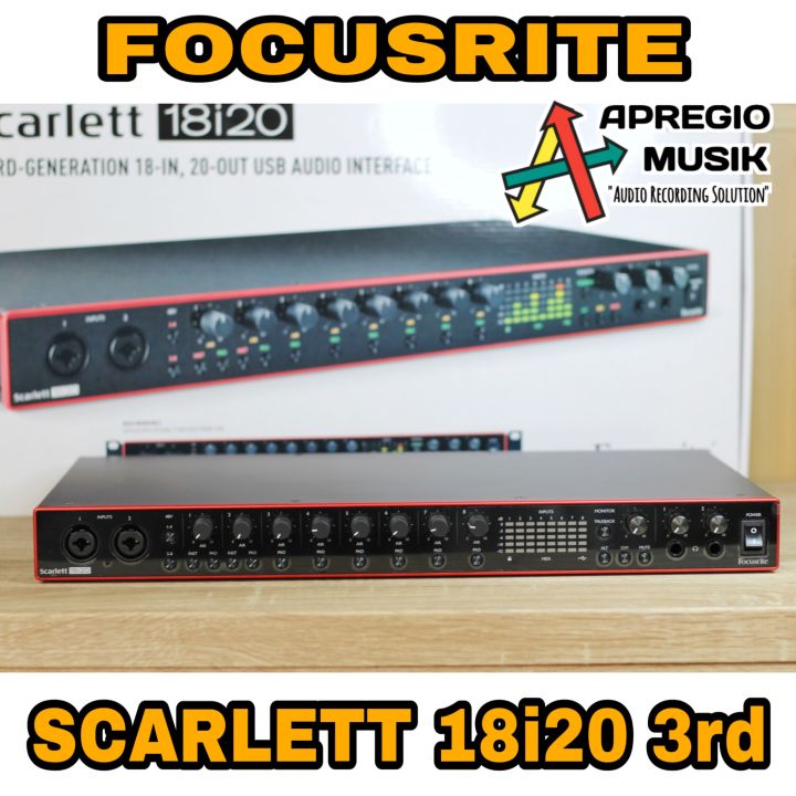 Focusrite Scarlett 18i20 3rd Gen. Audio Interface Rack Dengan