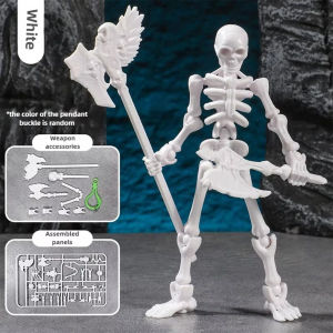 Poseable Skeleton Figure with Movable Joints DIY Assembly Toy for Kids Cool Skeleton Warriors Gift