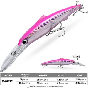 ADREE Long Lip Fishing Lure 25cm Length 82g Weight Deep Sea Minnow Lure Deep Trolling Wobbler Artificial Hard Bait For Bass Fishing