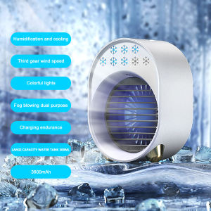 Aijia 3 Gear Mini Water Cooling Fan Spray Humidification Portable Air Cooler Table Fan Humidifier Purifier For Office Bedroom