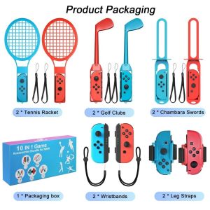 GAMINJA Bộ phụ kiện thể thao 10 trong 1 dành cho Nintendo Switch tương thích với Nintendo Switch Sports NS0261C