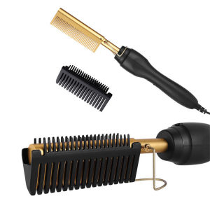 Sisir Pengeriting Elektrik Sisir Tembaga Kering dan Basah Dua Batang Pengeriting Alat Pelurus Rambut Sisir Elektrik Isi Rumah Bangs Sikat Rambut Lurus