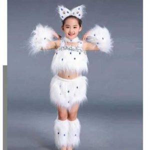Childrens Cat Kitten Animal Performance Costume Learn Cat Calling Dance Clothes Persian Cat Cartoon Animal Six Little Cat Styling Clothing Animal role play Uniform Masquerade ball For Kids