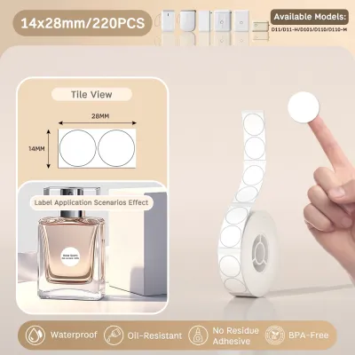NIIMBOT D11/D110/D101 White Thermal Label 8-15mm Name Sticker Waterproof Self-adhesive Label