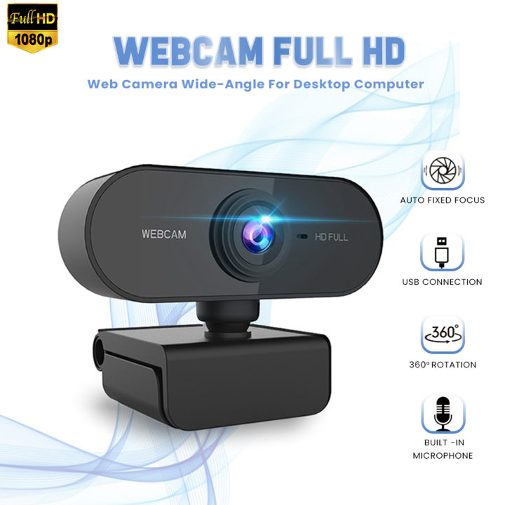 1080P USB Webcam Wide-Angle Camera Built-in Noise Cancelling