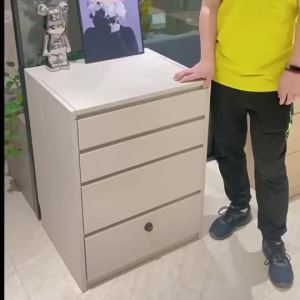 Solid Wood Dressing Table Flip Bucket Cabinet Modern Makeup Table Bedside Table