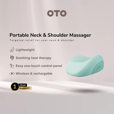 OTO Muchi Wireless Heated Neck Massager Pillow | Ergonomic Shiatsu Neck & Shoulder Massage with Heat Therapy
