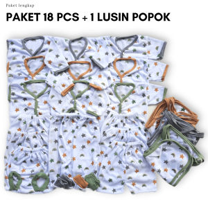 Paket 30pcs Baju Celana popok Bayi Baru Lahir Laki-Laki Perempuan 0 3 Bulan Lengkap