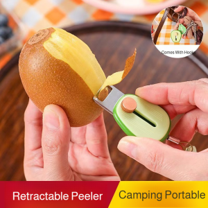 Portable Mini Retractable Avocado Peeler Ergonomic Design for Comfortable Kitchen Use Stainless Steel Fruit Skin Scraper for Outdoor and Indoor Use