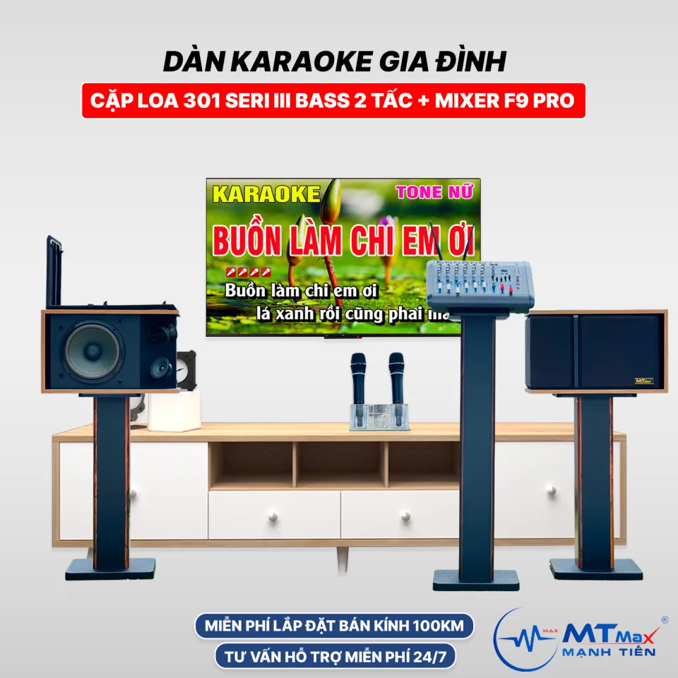 Dàn Karaoke Cao Cấp Gia Đình - [ Cặp Loa KS301 Seri III Bass 2 Tấc ...