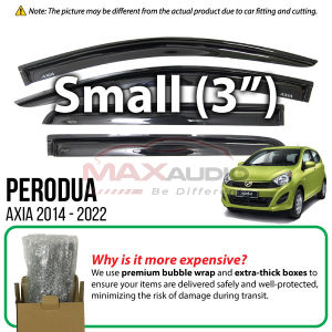 Door Visor PERODUA AXIA 2014 - 2022 Premium AIR PRESS Smoke Black Stylish Window Visor Aksesori Tingkap Kereta