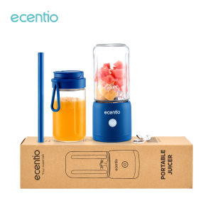 【2 tabung】ecentio blender 10 pisau juicer Kaca Tebal 2 Cup mini portable dengan sedotan 380ml+250ml GARANSI PRODUK 365 HARI