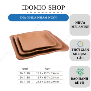 Dĩa Nhựa Melamine Nhám Ngói