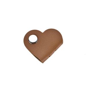 Stylish PU Leather Cord Winder Heart Shaped Cable Organiser Data Cable Storage Tool for Headphones Charging Wire