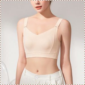 Skin-friendly Lifting Bra Wide Shoulder Straps Large Size No Running Cups Non-steel Ring