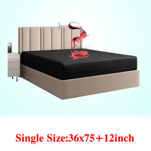 Single Size Waterproof Mattress Cover Fully Garterized Mattress Protector Smooth Surface Fitted Sheet Cover Foam Cover Bed Toper Matching Queen Size Pillow Cover