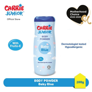 CARRIE JUNIOR Body Powder - Baby Blue (280g) Talcum | Soothing | Smooth & Soft Skin