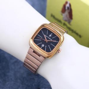 (SM-✅COD) JAM TANGAN WANITA HUSH PUPPIES KOTAK TANGGAL AKTIF JAM TANGAN FASHION RANTAI FREE BOX 🎁