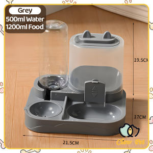 2 IN 1Automatic Pet Dog Cat Food Water Dispenser 1.7L Capacity Pet Self Feeder Food Bowls Set for Dog Kitty