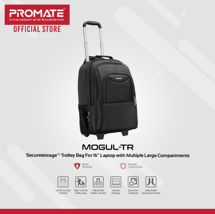Promate Mogul-TR Secure Storage™ Trolley bag for 16 inches Laptop