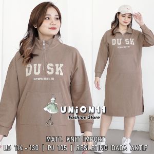 UNION11 - DRESS KNIT IMPORT PREMIUM HIGH QUALITY LD 110 - 130 / DRESS JUMBO WANITA TERBARU DUSK