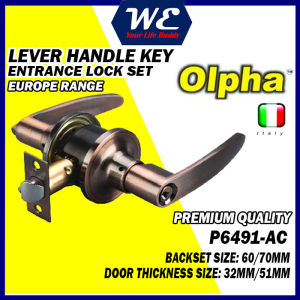 100% ORIGINAL OLPHA TUBULAR LEVER LOCK P6491 AC Door lock set