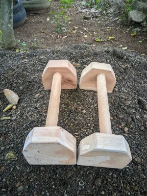 Wooden Paralettes Hand Stand Push Up Bar bisa COD (1pasang)