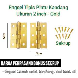 Engsel Tipis Gold 2" 25" 3" Engsel Kandang 2 inch 2 1/2 inch 3 inch Engsel Laci Lemari Tahan Karat Engsel Stainless Gold Harga Perpasang