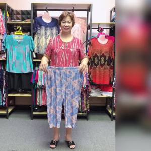 FE Middle-Aged and Elderly Suit Two-Piece Set Old Summer Wear Female Grandmas Clothes Short Sleeve Mom Wear Suit 200 Jin Mothers Day