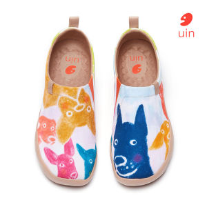 UIN Toledo I Women Shoes Canvas Art Painted Travel Shoes Round Toe Slip on Lightweight Loafers Cute Pet Series
