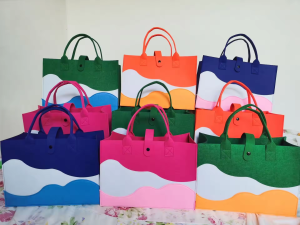 COD Over  1pcs Felt Tote Bag Felt Hand Carry Bag For Shopping Shopper