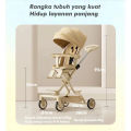 Mmflight Stroller Anak Stroller Bayi Lipat Travelling Kereta Dorong Bayi 2 Arah 0-5 Tahun. 