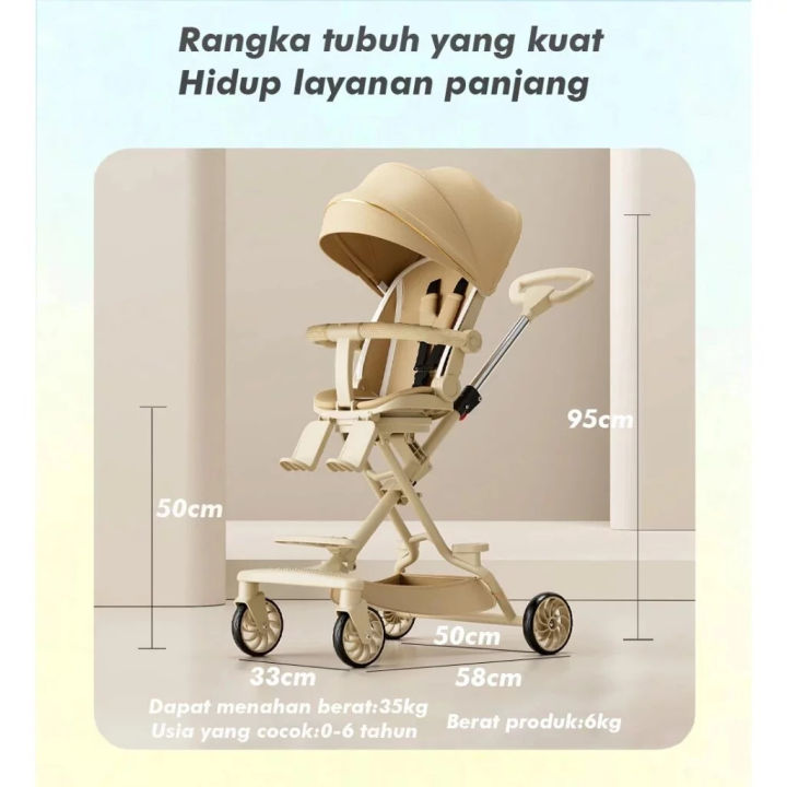 Mmflight%20Stroller%20Anak%20Stroller%20Bayi%20Lipat%20Travelling%20Kereta%20Dorong%20Bayi%202%20Arah%200-5%20Tahun%20-%20Image%204