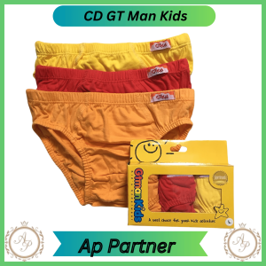 Set 3 Pcs Celana Dalam Anak GT Man Kids Kuning Nyaman | Pakaian Dalam Anak Cowok Bahan Katun Nyaman