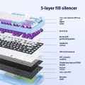 AULA M75 CNC Aluminum Wireless Mechanical Keyboard RGB Hot swappable 75% GASKET Structure Custom Gaming Keyboard With Knob. 