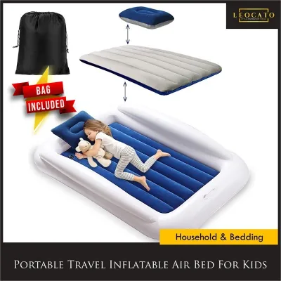 Portable Travel Inflatable Air Bed for Kids Toddler / Blow Up Mattress With Safety Rails