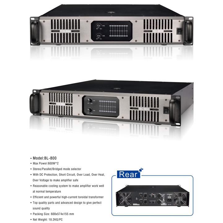 TOSUNRA BL-800 PURE COPPER POWER AMPLIFIER 600W*2 | Lazada PH