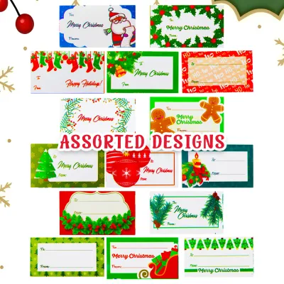 FCI Gift Tags/Greeting Cards for Christmas Random Design 100pcs | Perfect Gifts Presents Crafts and Special Occasions (Sold per piece)