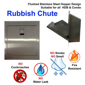 Stainless steel Rubbish Chute Air-seal (Anti insect & cockroaches) 2 years warranty